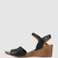 PERL Leather Wedge Sandals