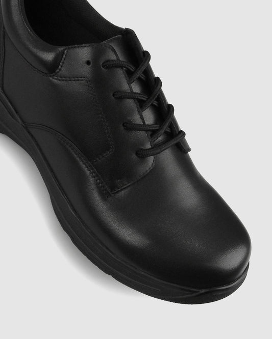 LEAGUE E/F Senior Leather School Shoes