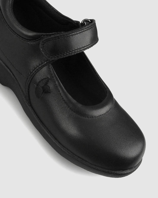 JANEY D/E Junior Girls Leather School Shoes