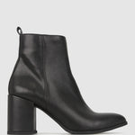 CHIA Vegan Point Toe Block Heel Boots