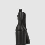 CHIA Vegan Point Toe Block Heel Boots