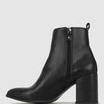 CHIA Vegan Point Toe Block Heel Boots
