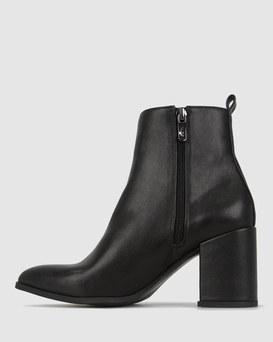CHIA Vegan Point Toe Block Heel Boots