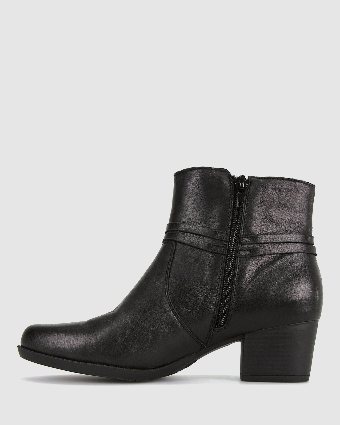 LADDY Leather Block Heel Ankle Boot