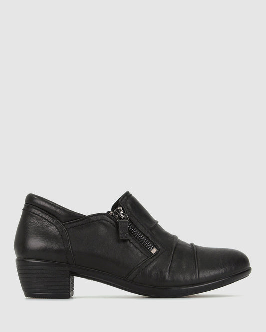 YOGI Leather Block Heel Shoes