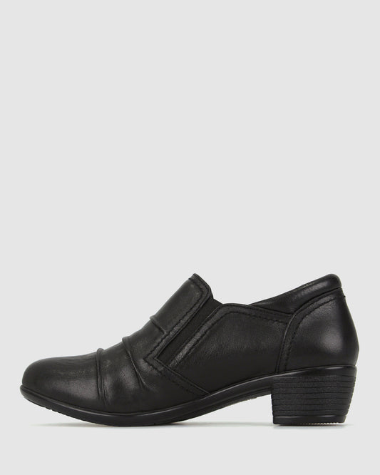 YOGI Leather Block Heel Shoes