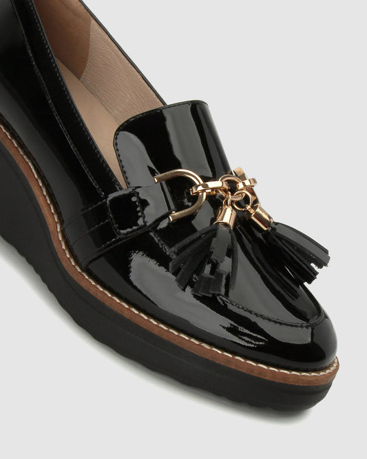 DELECTABLE Leather Wedge Loafers