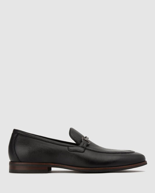 NATE Leather Buckle Trim Loafers