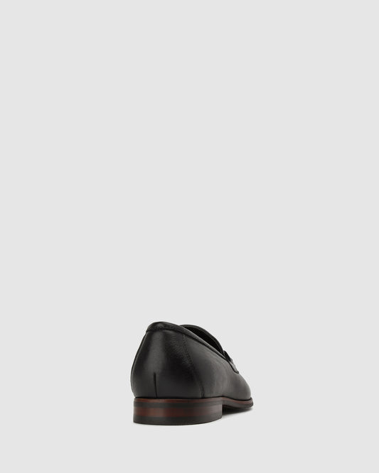 NATE Leather Buckle Trim Loafers